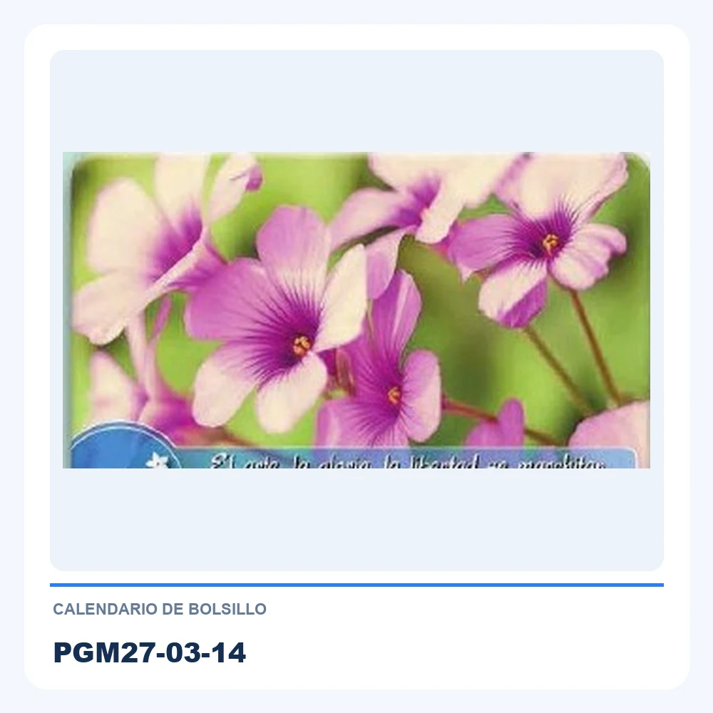 Calendario de Bolsillo PGM27-03-14