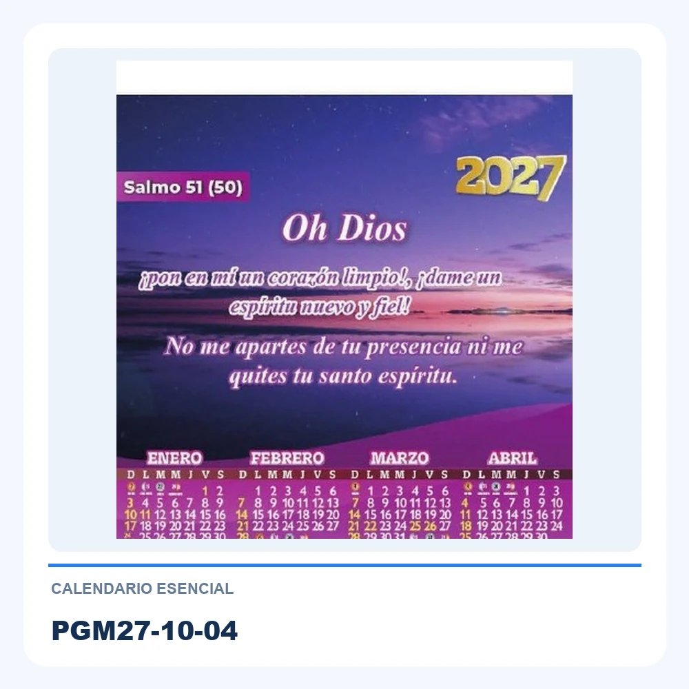 Calendario Esencial PGM27-10-04