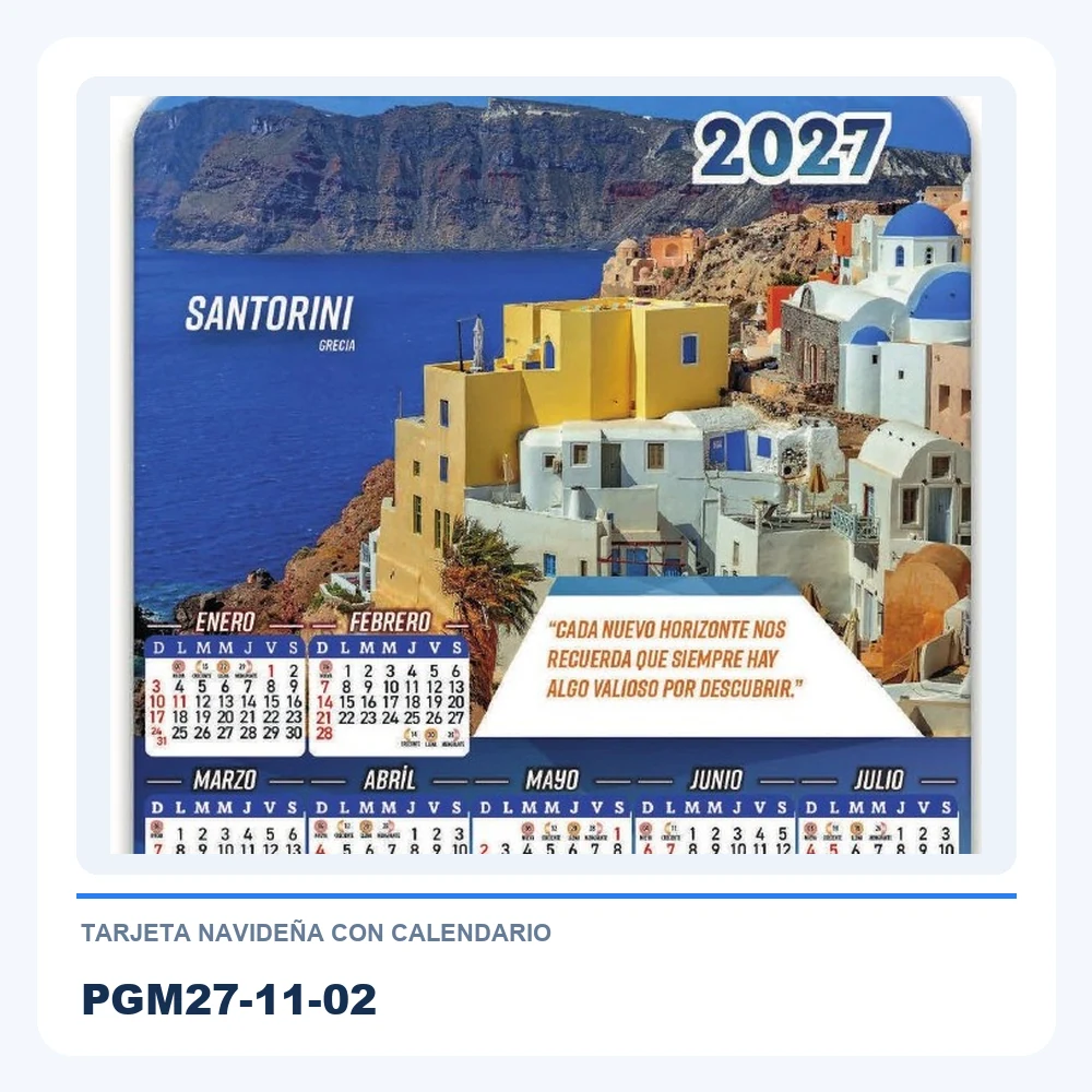 Tarjeta Navideña con Calendario (con sobre) PGM27-11-02