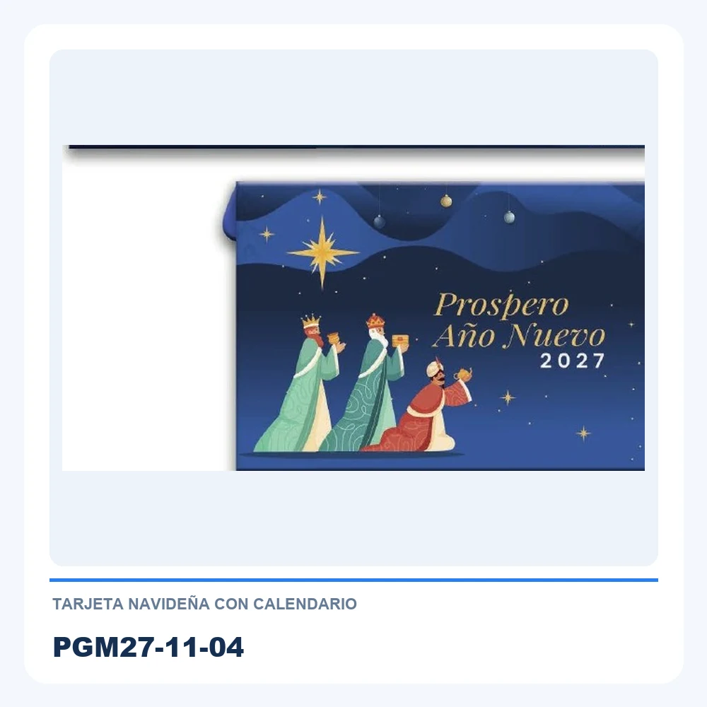 Tarjeta Navideña con Calendario (con sobre) PGM27-11-04