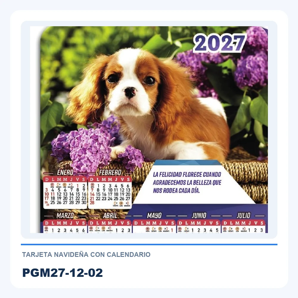 Tarjeta Navideña con Calendario (con sobre) PGM27-12-02