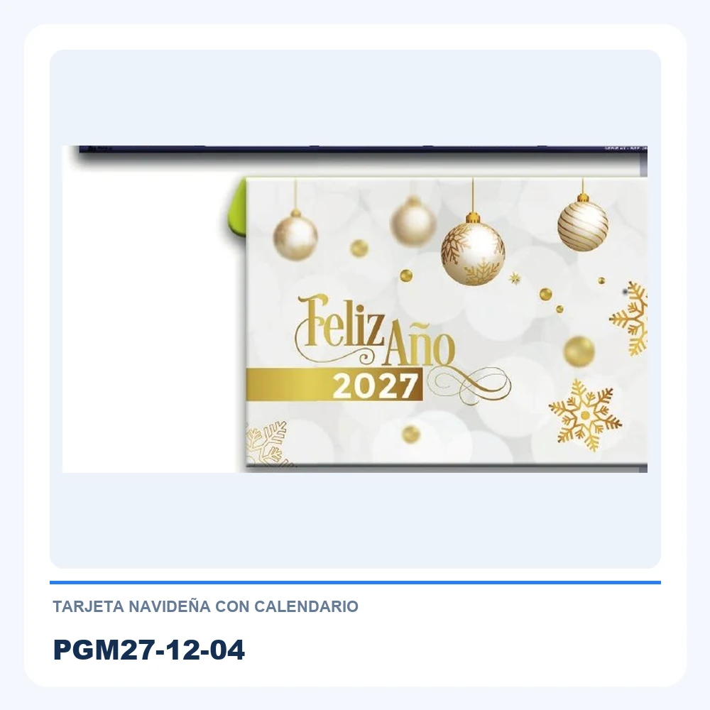 Tarjeta Navideña con Calendario (con sobre) PGM27-12-04