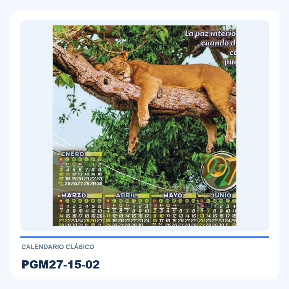 Calendario Clásico PGM27-15-02