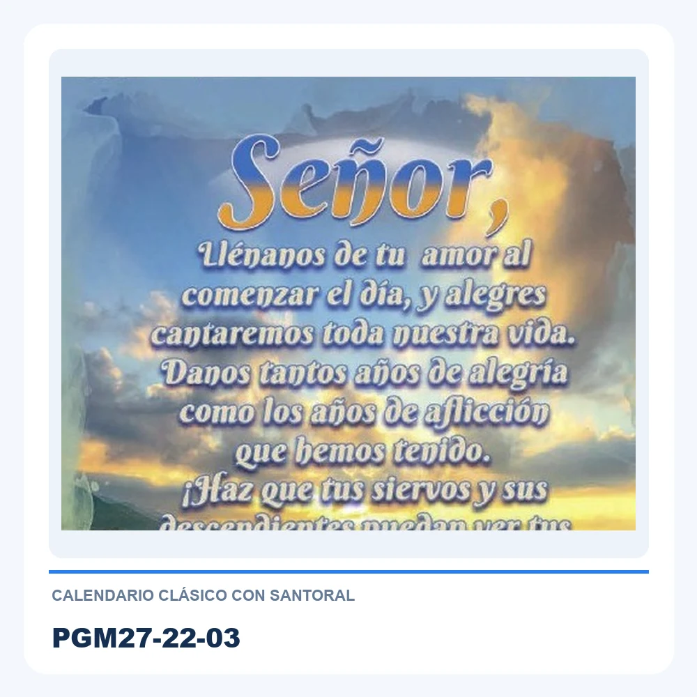 Calendario Clásico con Santoral PGM27-22-03