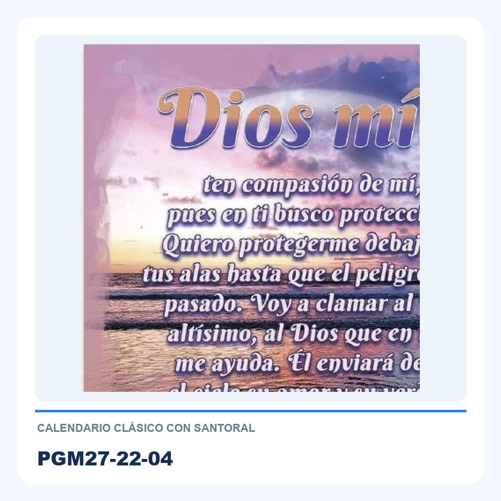 Calendario Clásico con Santoral PGM27-22-04