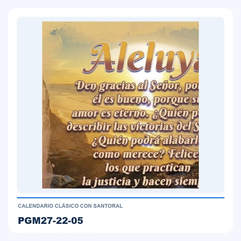 Calendario Clásico con Santoral PGM27-22-05