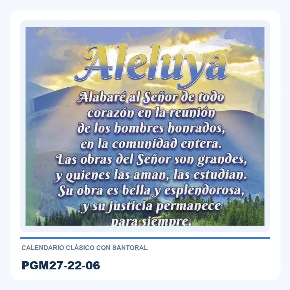 Calendario Clásico con Santoral PGM27-22-06