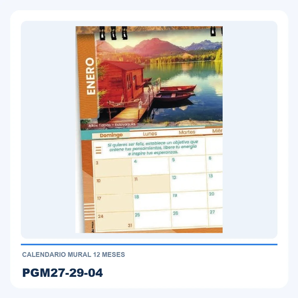 Calendario Mural 12 Meses PGM27-29-04