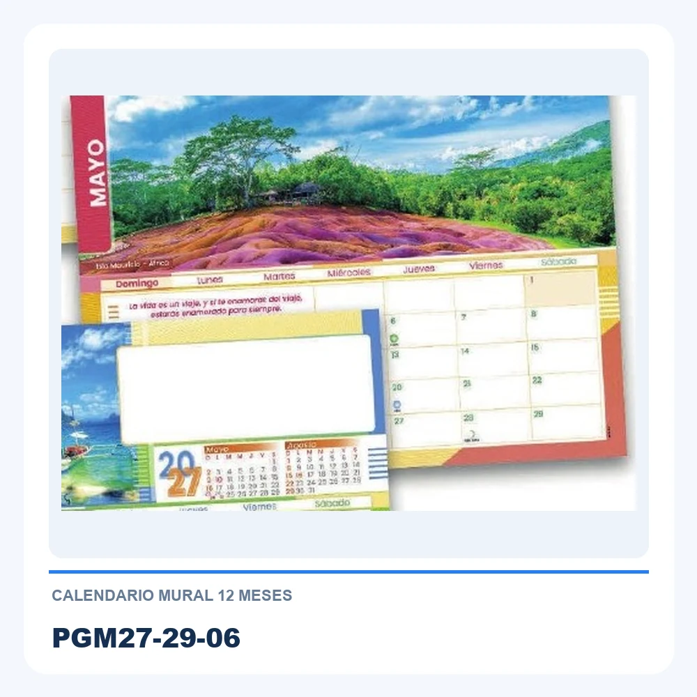 Calendario Mural 12 Meses PGM27-29-06