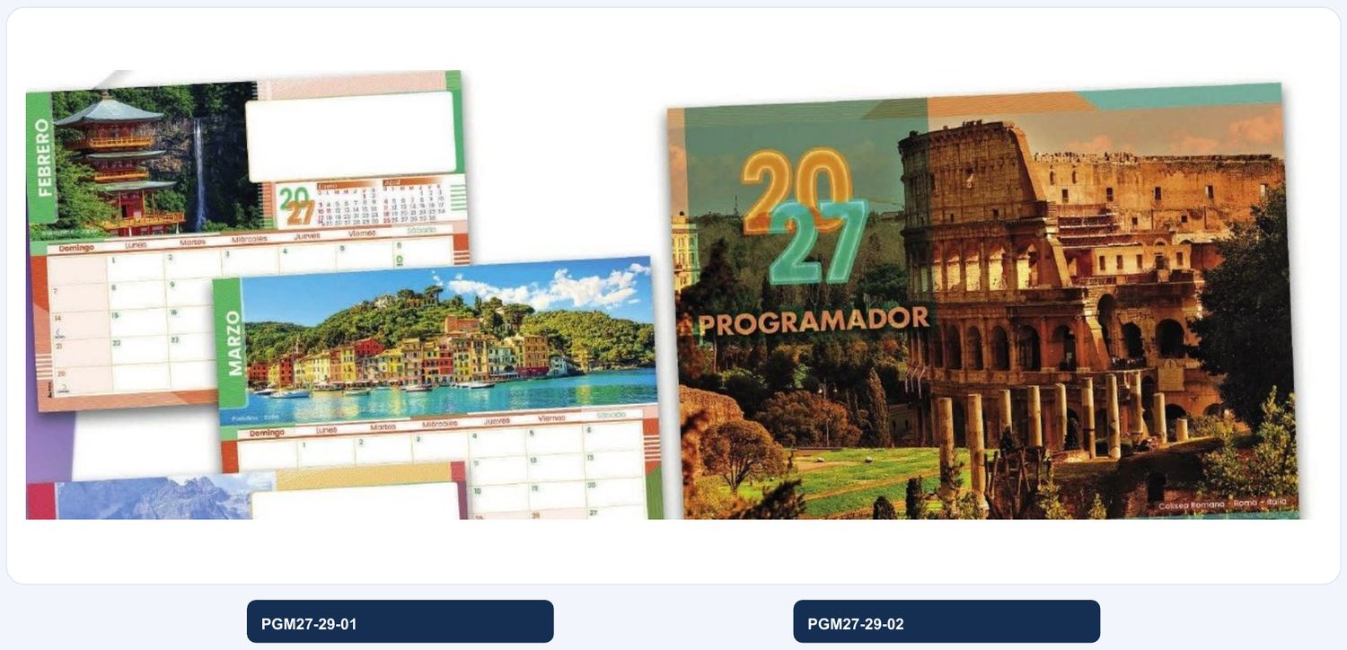 Diseños de calendarios murales 2027