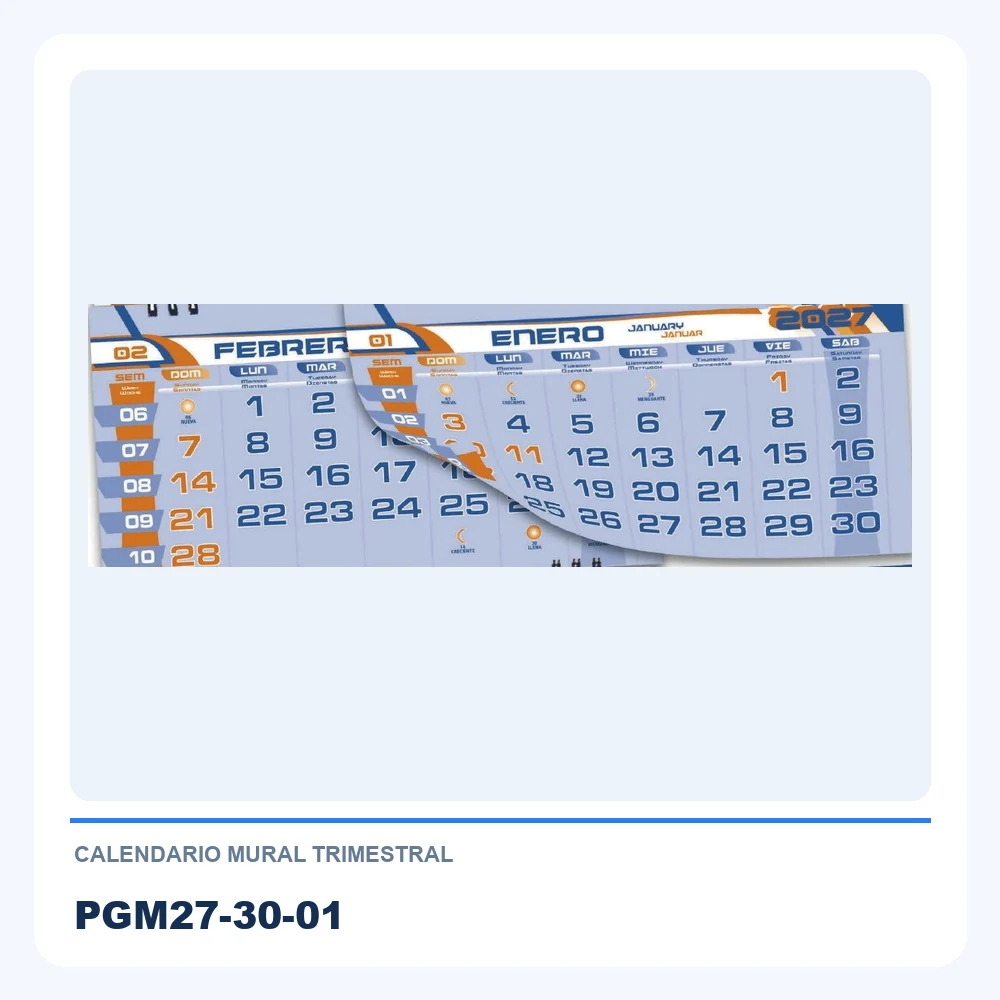 Calendario Mural Trimestral PGM27-30-01